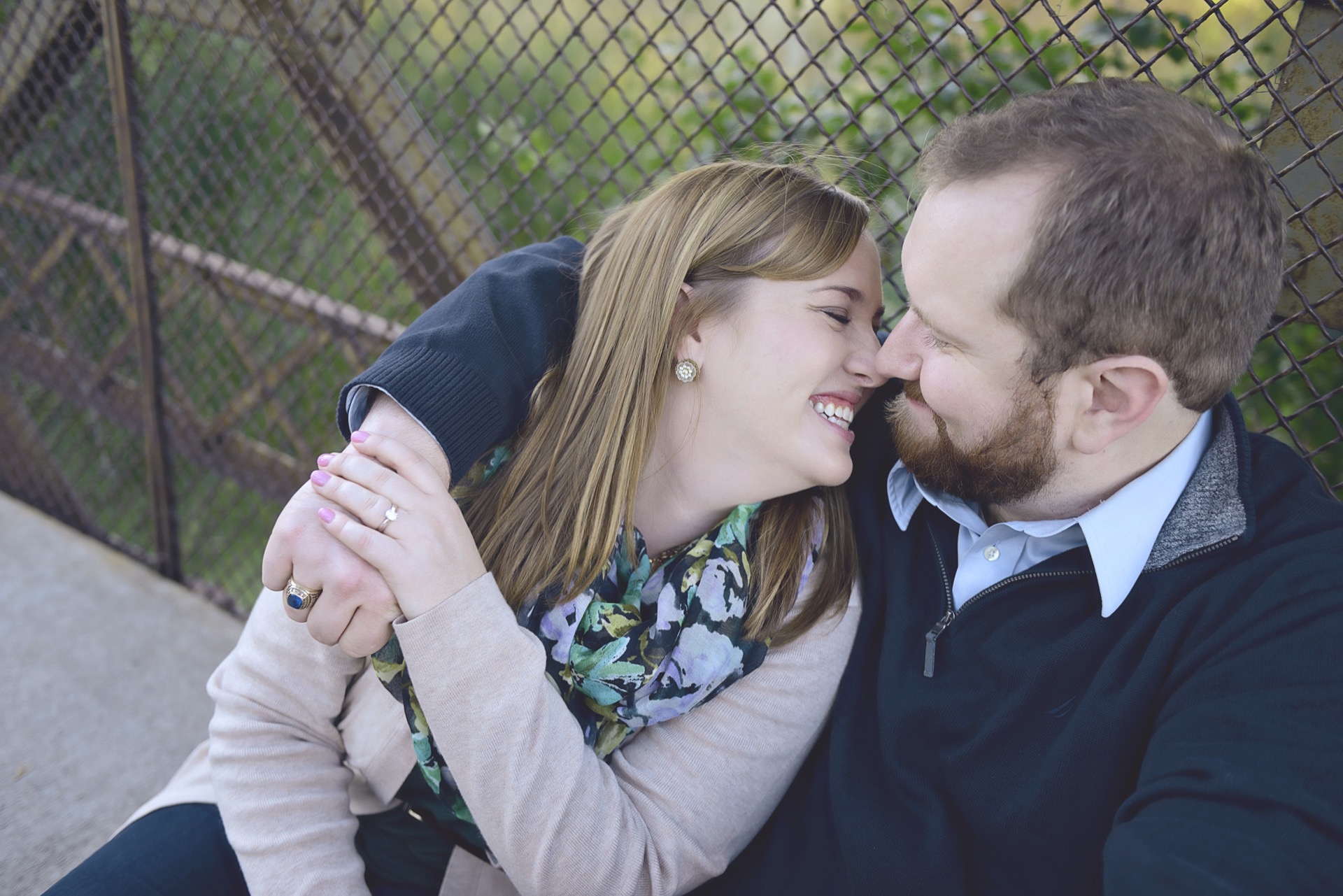An engagement photo of Caitlin and Wyatt